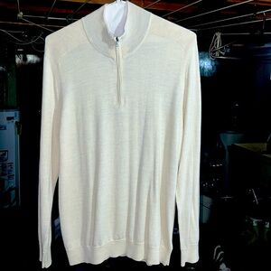 Express half zip sweater (merino wool blend) XL - creme